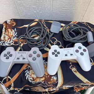 Official Sony PlayStation 1 PS1 White/Gray Controllers